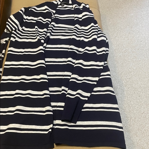 Cyrus Other - Cyrus Men's Striped Zip-Up Sweater in Navy and White